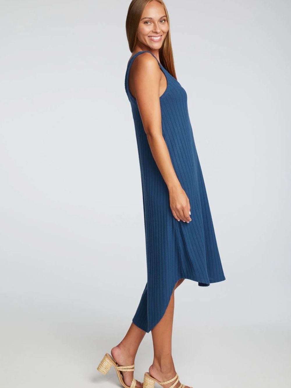 Chaser Blue Ribbed High-Low Tank Dress - Picture 4 of 4